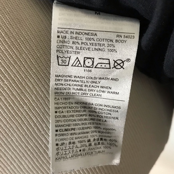 Old Navy Blue Chambray Varsity Bomber Jacket Size Medium - Picture 8 of 11